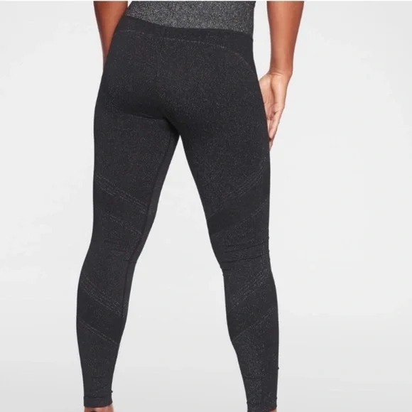 Athleta Lurex Twilight Tights Leggings Metallic Black - Picture 2 of 6